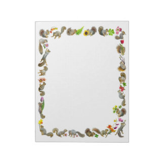 Eichhörnchen mit Blume Notepad Notizblock