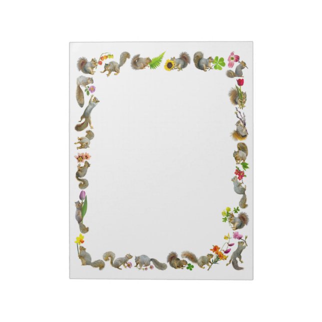 Eichhörnchen mit Blume Notepad Notizblock (Rotiert)