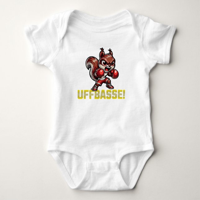 Eichhörnchen mit Boxhandschuhe - UFFBASSE! Baby Strampler (Vorderseite)