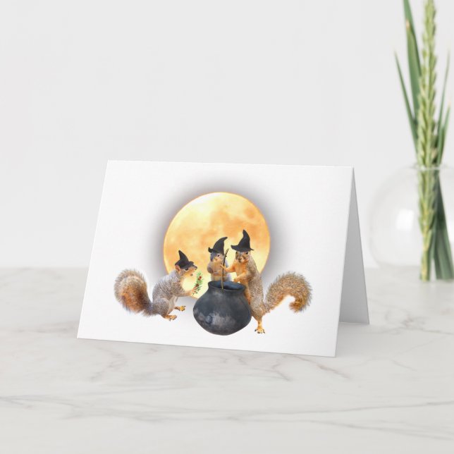 Eichhörnchen mit Cauldron-Karte Karte (Vorderseite)