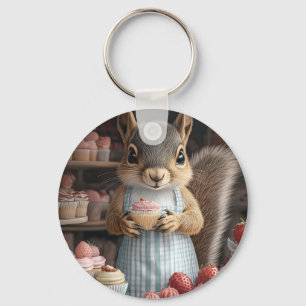 Eichhörnchen mit Cupcake Schlüsselanhänger