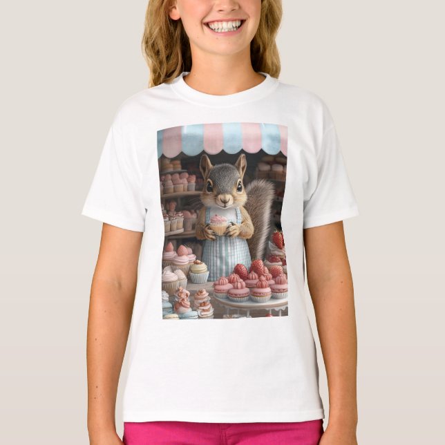 Eichhörnchen mit Cupcake T-Shirt (Vorderseite)