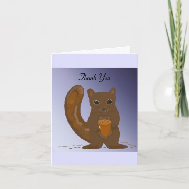 Eichhörnchen mit Eichel Danke (Vorderseite)
