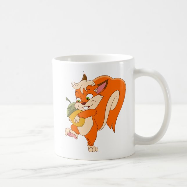 Eichhörnchen mit Eichel Kaffeetasse (Rechts)