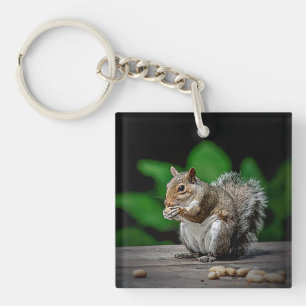 Eichhörnchen mit Erdnüssen Schlüsselanhänger