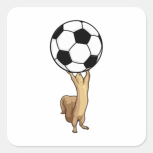 Eichhörnchen mit Fußball Quadratischer Aufkleber