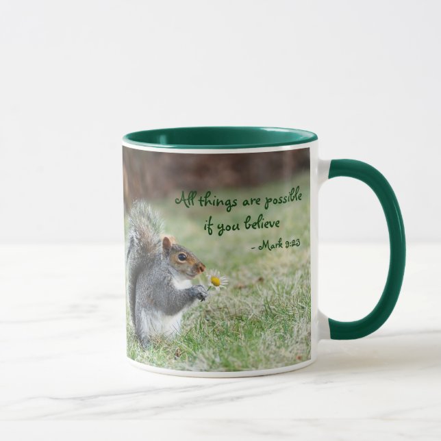 Eichhörnchen mit Gänseblümchen-Kennzeichen-9:23 Tasse (Rechts)