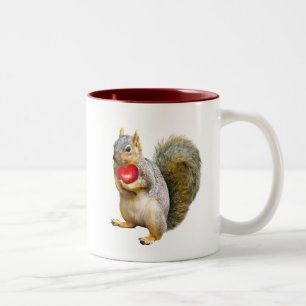 Eichhörnchen mit Herz-Tasse Zweifarbige Tasse