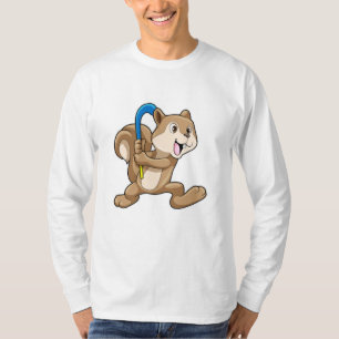 Eichhörnchen mit Hockey und Hockeystick T-Shirt