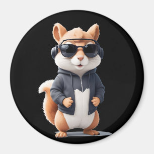 Eichhörnchen mit Hoodie Funny Cool Animal Vector Magnet