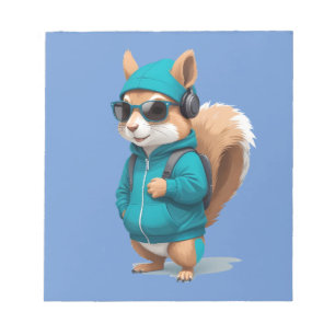 Eichhörnchen mit Hoodie Funny Cool Animal Vector Notizblock