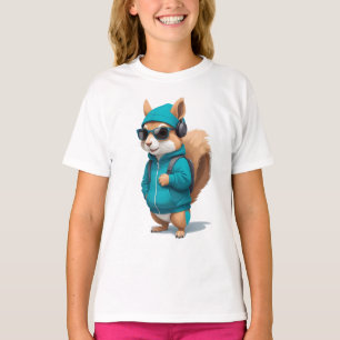 Eichhörnchen mit Hoodie Funny Cool Animal Vector T-Shirt