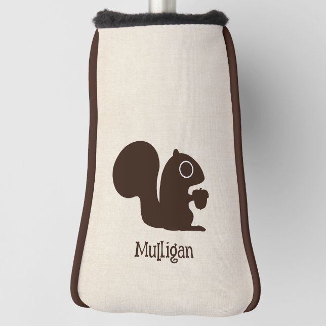 Eichhörnchen mit Individuelle Name Niedliche Holzs Golf Headcover (Rotieren 90)