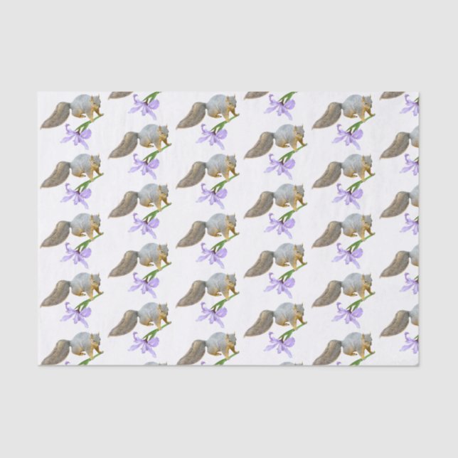 Eichhörnchen mit Iris-Gewebpapier Seidenpapier (Vorderseite)