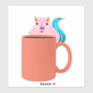 Eichhörnchen mit Kaffeeaufkleber Aufkleber