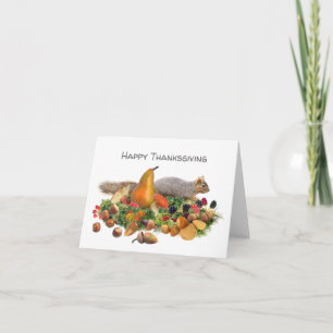 Eichhörnchen mit Kastanien Thanksgiving-Karte Karte