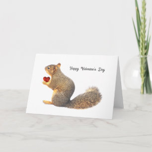 Eichhörnchen mit kleinem roten Herz Valentinstagsk Feiertagskarte