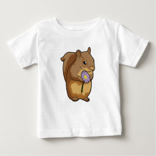 Eichhörnchen mit lila Blume Baby T-shirt