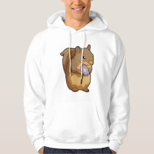 Eichhörnchen mit lila Blume Hoodie