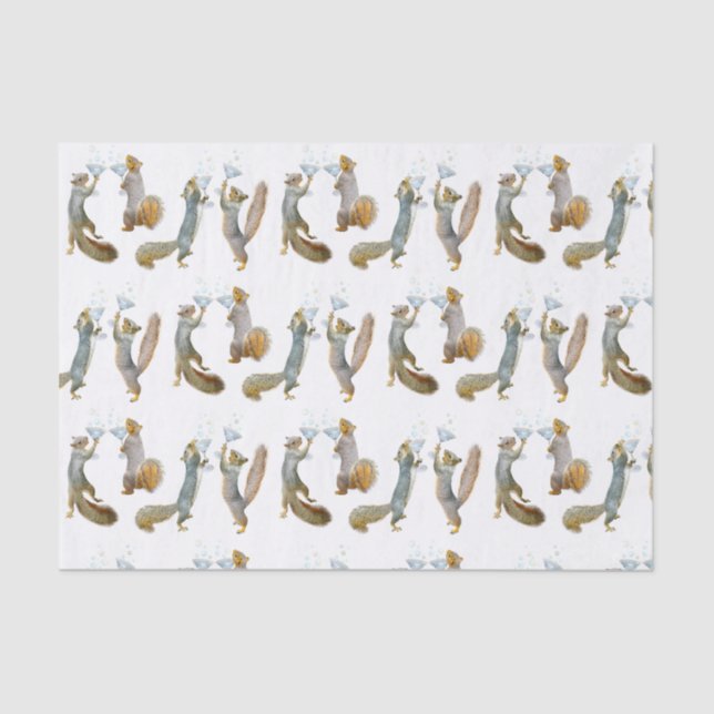 Eichhörnchen mit Martinis-Tissue Seidenpapier (Vorderseite)