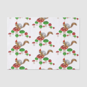 Eichhörnchen mit Mushroom-Papiertuch Seidenpapier