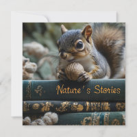 Eichhörnchen mit Nut on Antique Books, Nature's St