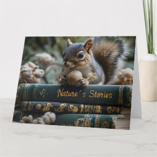 Eichhörnchen mit Nut on Antique Books, Nature's St Karte
