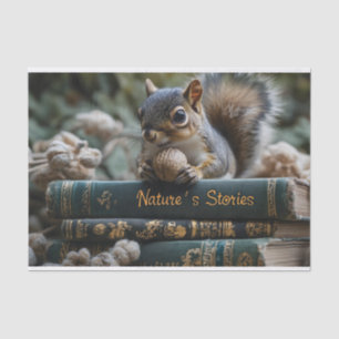 Eichhörnchen mit Nut on Antique Books, Nature's St Seidenpapier