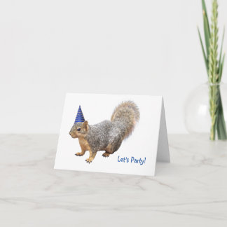 Eichhörnchen mit Party Hat Birthday Card Karte