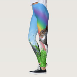 Eichhörnchen mit Regenbogen Leggings