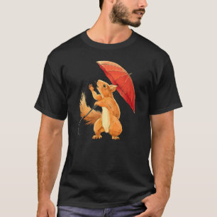 Eichhörnchen mit Regenschirm in den Regenmänner Fr T-Shirt
