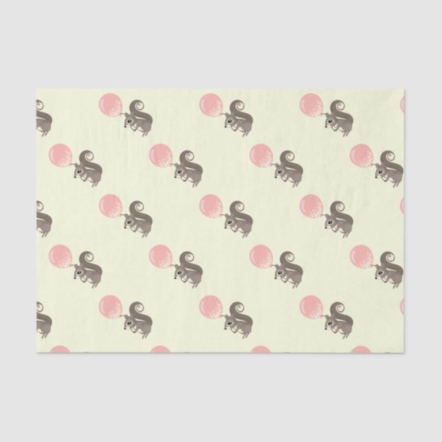 Eichhörnchen mit rosa Ballon Seidenpapier (Vorderseite)