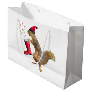 Eichhörnchen mit Sankt Nikolaus Große Geschenktüte