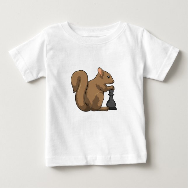 Eichhörnchen mit Schachstück Bishop Baby T-shirt (Vorderseite)