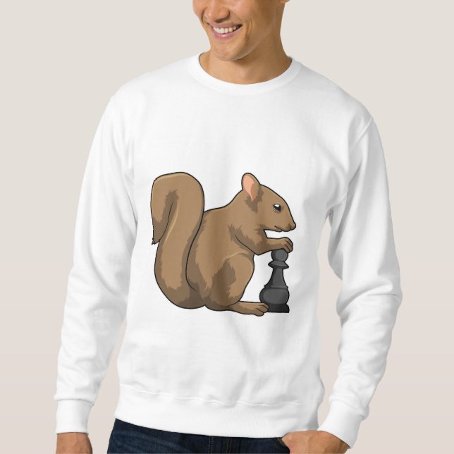Eichhörnchen mit Schachstück Bishop Sweatshirt (Vorderseite)