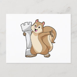 Eichhörnchen mit Schachstück King Postkarte
