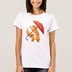 Eichhörnchen mit Schirm T-Shirt