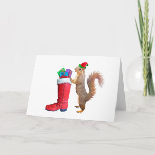 Eichhörnchen mit St. Nicholas' Boot Christmas Card Feiertagskarte