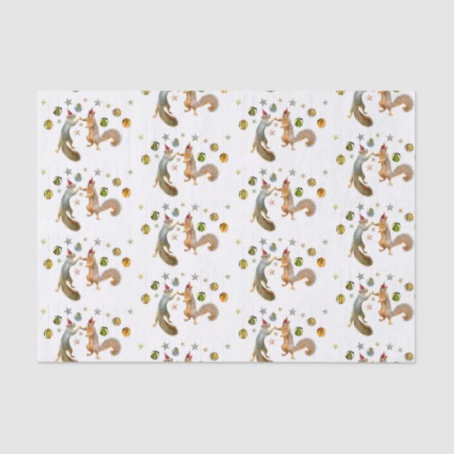 Eichhörnchen mit Star Decorations Tissue Seidenpapier (Vorderseite)
