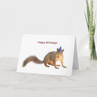 Eichhörnchen mit Star Hat Birthday Card Karte