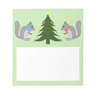 Eichhörnchen mit Weihnachtsbaum Notizblock