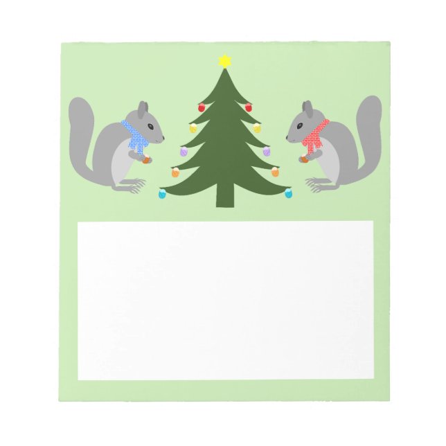 Eichhörnchen mit Weihnachtsbaum Notizblock (Vorderseite)