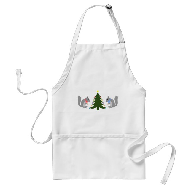 Eichhörnchen mit Weihnachtsbaum Schürze (Vorne)