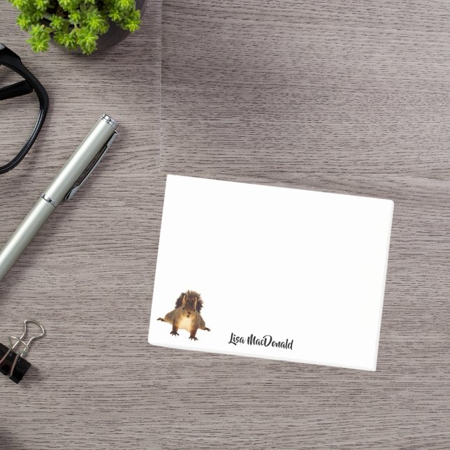 Eichhörnchen niedlicher lustiger Name Monogramm Post-it Klebezettel (Von Creator hochgeladen)