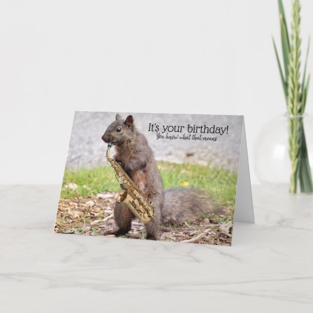 Eichhörnchen-Night Out Geburtstagskarte Karte (Vorderseite)