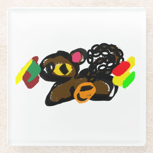 Eichhörnchen-Nuss-Baby-Party Glasuntersetzer (Vorderseite)