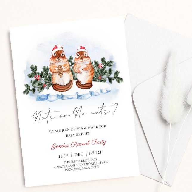 Eichhörnchen Nüsse Weihnachts Winter Gender-Offenb Einladung (Von Creator hochgeladen)