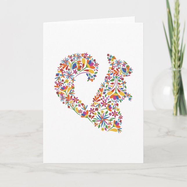 Eichhörnchen Otomi Blume Rodent Geschenk Karte (Vorderseite)