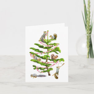 Eichhörnchen Peppermint Tree Weihnachtskarte Karte
