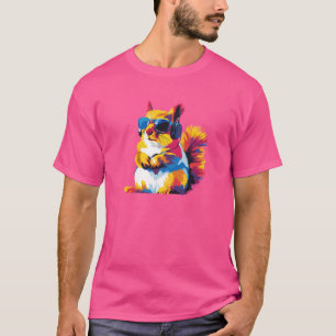 Eichhörnchen Portrait Glasses Aquarellmalerei T-Shirt